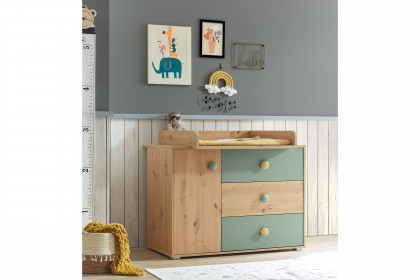 Birta von BEGABINO - Babyzimmer-Set Eiche Artisan - salbeigrün