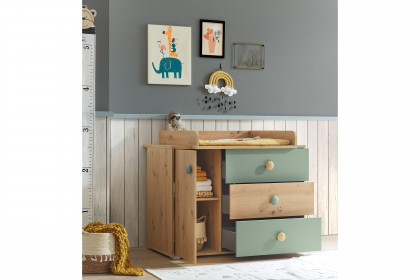 Birta von BEGABINO - Babyzimmer-Set Eiche Artisan - salbeigrün
