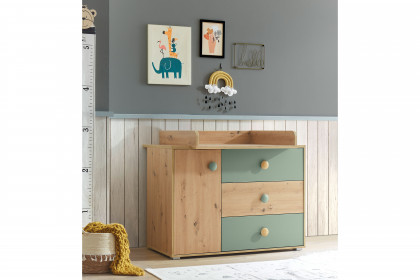 Birta von BEGABINO - Babyzimmer-Set Eiche Artisan - salbeigrün