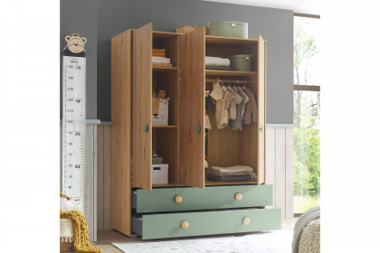 Birta von BEGABINO - Babyzimmer-Set Eiche Artisan - salbeigrün