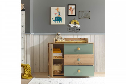 Birta von BEGABINO - Babyzimmer-Set Eiche Artisan - salbeigrün