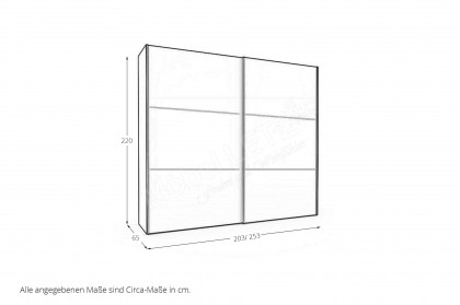 Slideline von JUTZLER - Schwebetürenschrank ca. 250 cm breit schwarz - salbei