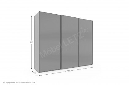 Presto-E von Nolte - Schwebetürenschrank mit Zubehör basalt-Basaltglas