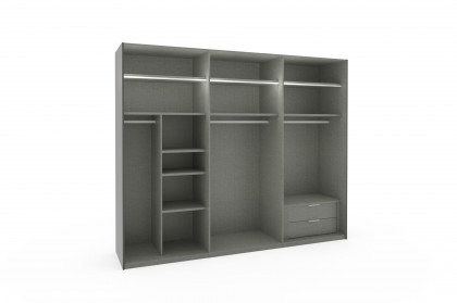 Presto-E von Nolte - Schwebetürenschrank mit Zubehör basalt-Basaltglas