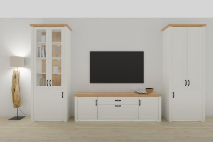 Move-living von Wehrsdorfer - Wohnwand in Lack weiß inklusive Beleuchtung