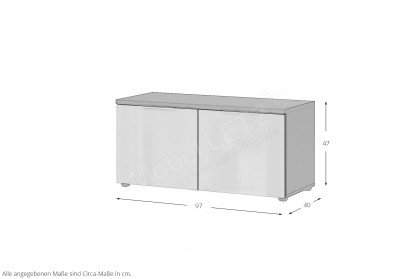GW-Genova von Germania - Garderobenbank Glas Kaschmir