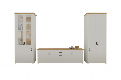 Move-living von Wehrsdorfer - Wohnwand in Lack weiß, dreiteilig