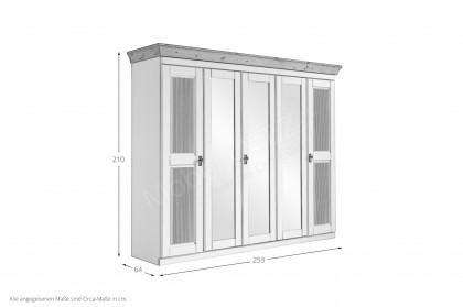 Eva von Jumek - Kleiderschrank 5-türig im Landhausstil