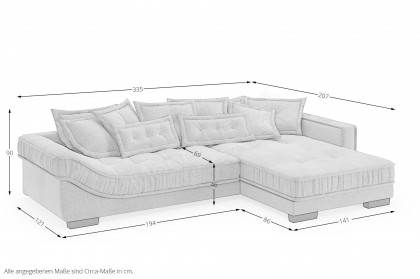 Diwan II von Nova Via - Polstersofa rechts warm-grey