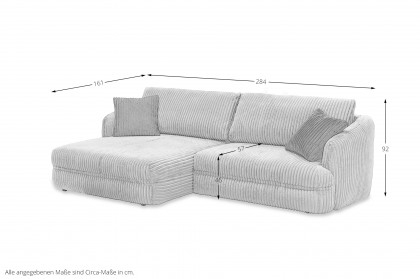 Lush von Exxpo - Eckcouch links grey