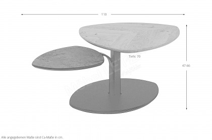 1888 von Vierhaus - Couchtisch in Wildeiche/ Marble Grigio