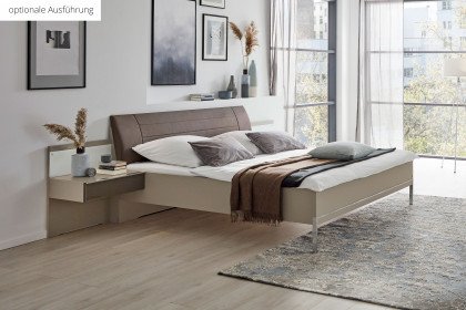 San-Diego-sleeping von Musterring - Ehebett weiß mit Polsterkopfteil grau
