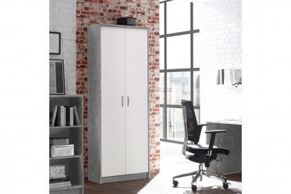 Optimus von BEGA Consult - Schrank 2-türig mit Fachböden Beton - weiß