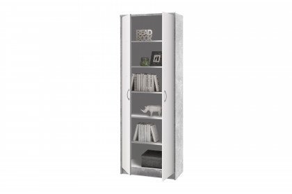 Optimus von BEGA Consult - Schrank 2-türig mit Fachböden Beton - weiß