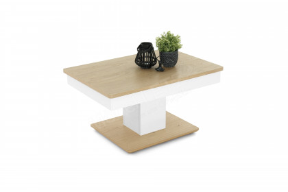 WD-04 von Vierhaus - Couchtisch in Wildeiche furniert/ Reinweiß