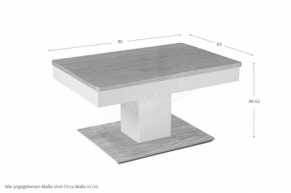 WD-04 von Vierhaus - Couchtisch in Wildeiche furniert/ Reinweiß