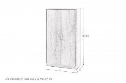Optimus von BEGA Consult - Hochschrank 2- türig ca. 148 cm hoch Beton - weiß