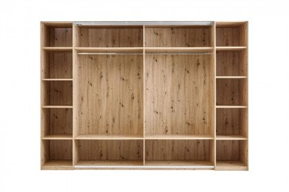 Spiez von SchlafKONTOR - Schrank mit Passepartout & Dämpfung Eiche - schwarz