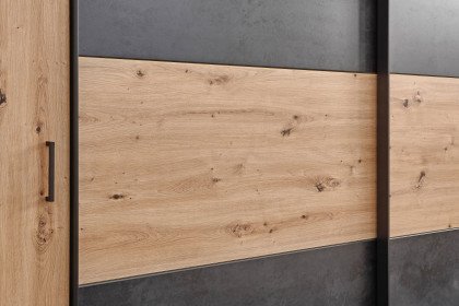 Spiez von SchlafKONTOR - Schrank mit Passepartout & Dämpfung Eiche - schwarz