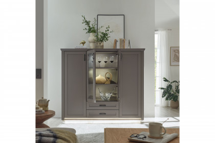 Move-living von Wehrsdorfer - Highboard viertürig, in Lack graphit