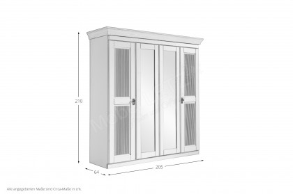Eva von Jumek - Kleiderschrank aus Holz weiß 4-türig