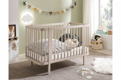 Peppini von BEGABINO - Babybett im Retro-Look Nadelholz kaschmir + Umbauseite