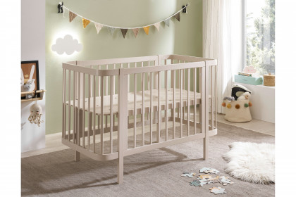 Peppini von BEGABINO - Babybett im Retro-Look Nadelholz kaschmir + Umbauseite