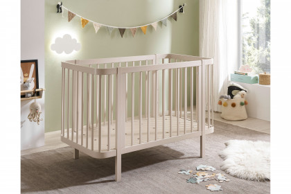 Peppini von BEGABINO - Babybett im Retro-Look Nadelholz kaschmir + Umbauseite