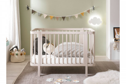 Peppini von BEGABINO - Babybett im Retro-Look Nadelholz kaschmir + Umbauseite