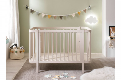 Peppini von BEGABINO - Babybett im Retro-Look Nadelholz kaschmir + Umbauseite