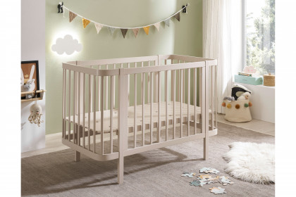 Peppini von BEGABINO - Babybett im Retro-Look Nadelholz kaschmir + Umbauseite