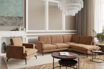 Bali von Primavera Furniture - Ecksofa Variante rechts hellbraun