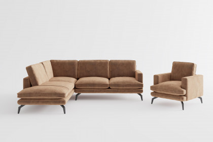 Bali von Primavera Furniture - Ecksofa Variante links hellbraun