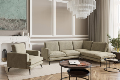 Bali von Primavera Furniture - Eckgarnitur Ausführung rechts hellgrau