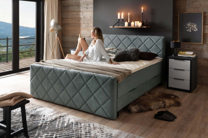 Chester-BX2200 von Sun Garden - Boxspringbett 160 lichtgrau