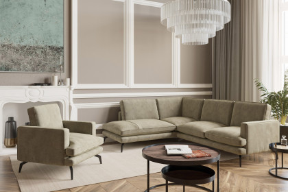 Bali von Primavera Furniture - Eckgarnitur Ausführung links hellgrau