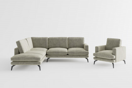 Bali von Primavera Furniture - Eckgarnitur Ausführung links hellgrau
