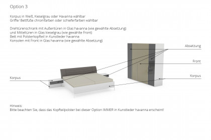 San-Diego-sleeping von Musterring - Schlafzimmer-Set Option 3 grau-braun