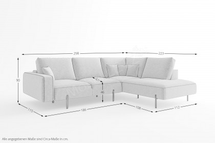 Celaya von Primavera Furniture - Ecksofa rechts graubeige