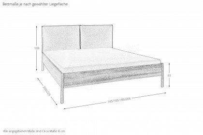 San-Diego-sleeping von Nature Living - Bett Wildeiche - Leinen natur