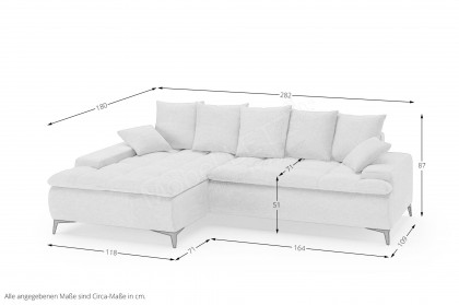 Haiti III von Nova Via - Polstersofa links graphite