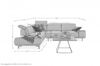 MR 2490 von Musterring - Ledersofa Variante links blue