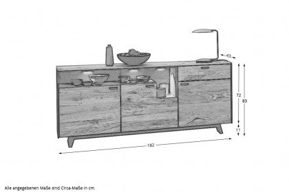 Andra-living von SCHÖNER WOHNEN - Sideboard Eiche/ anthrazit