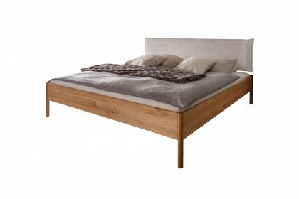 San-Diego-sleeping von Nature Living - Bett Wildeiche mit Stoffkopfteil Cord