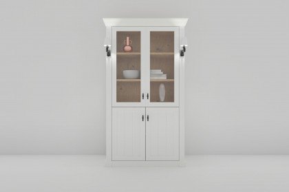 Village von SCHÖNER WOHNEN - Vitrine in Lack weiß mit Beleuchtung