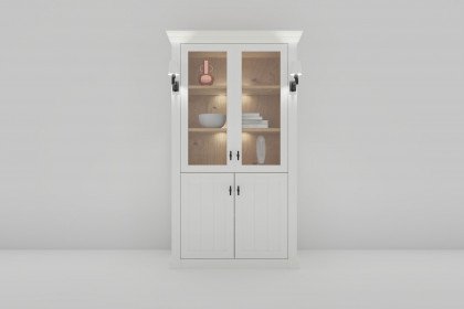 Village von SCHÖNER WOHNEN - Vitrine in Lack weiß mit Beleuchtung