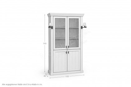 Village von SCHÖNER WOHNEN - Vitrine in Lack weiß mit Beleuchtung