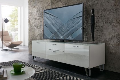 CUBE-living von LEONARDO living - Lowboard in Weiß mit Designfüßen