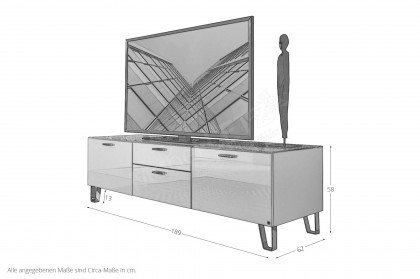 CUBE-living von LEONARDO living - Lowboard in Weiß mit Designfüßen