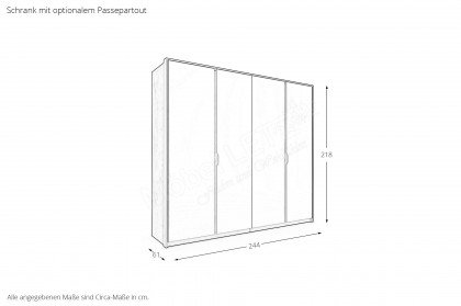 Alabama von Nature Living - Kleiderschrank 240 Wildeiche - grau